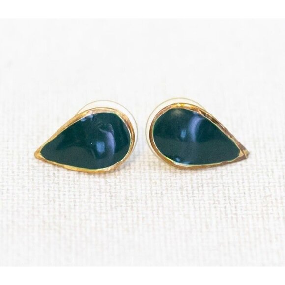 Vintage Goddess Teardrop Fashionable Green Stud Earrings - AB2 - Picture 1 of 2